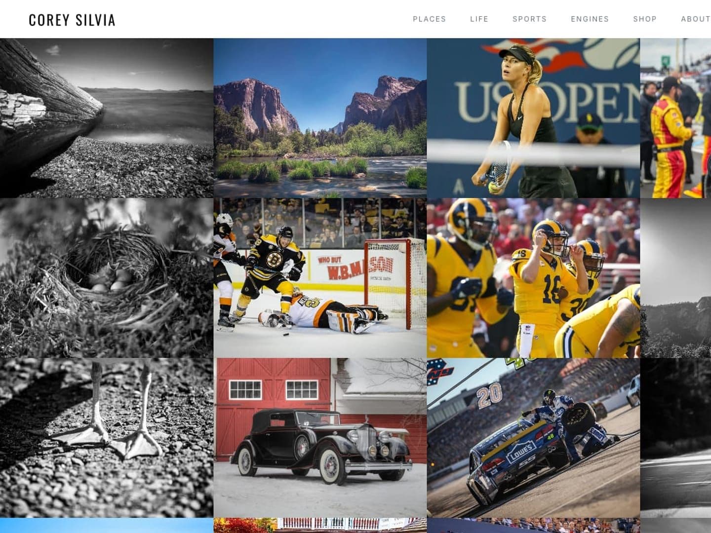 Home page of Corey Silvia Photography